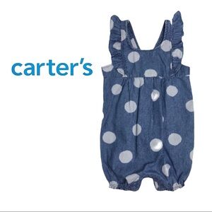 NWT Carter’s Polka Dot Chambray Romper